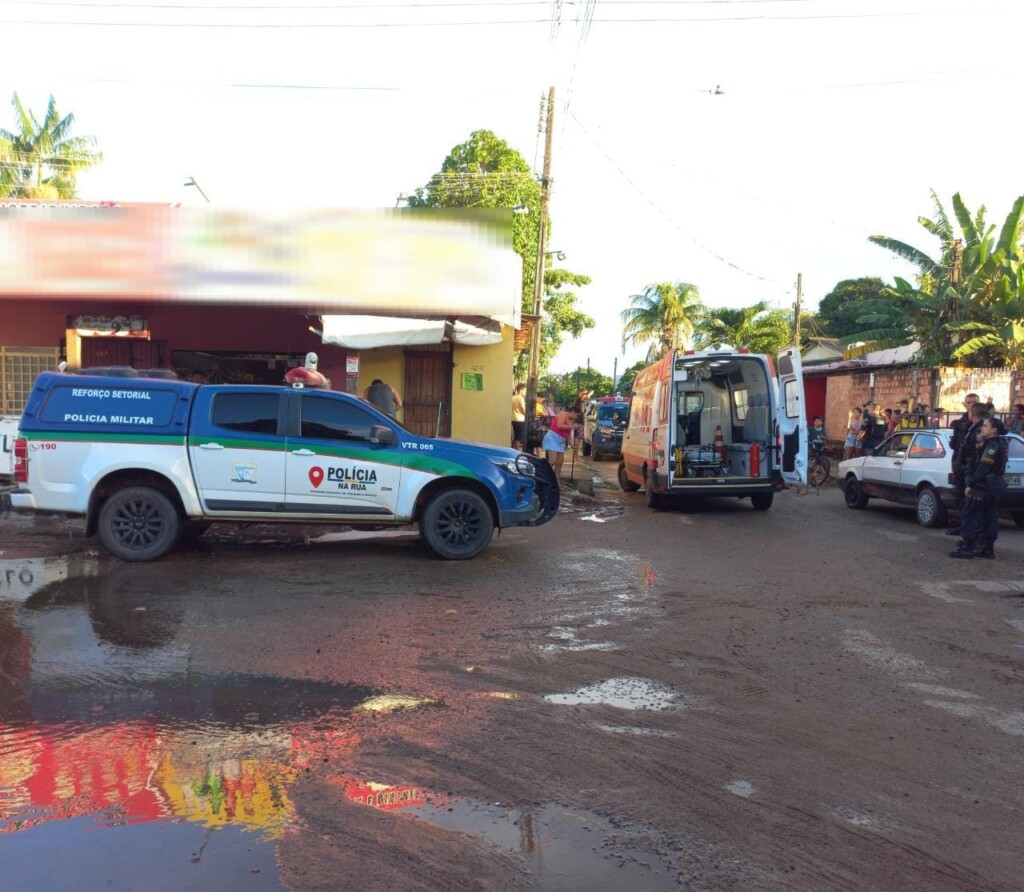 Local onde ocorreu o crime (Foto: Dina Vieira/Folha BV) Local onde ocorreu o crime (Foto: Dina Vieira/Folha BV)