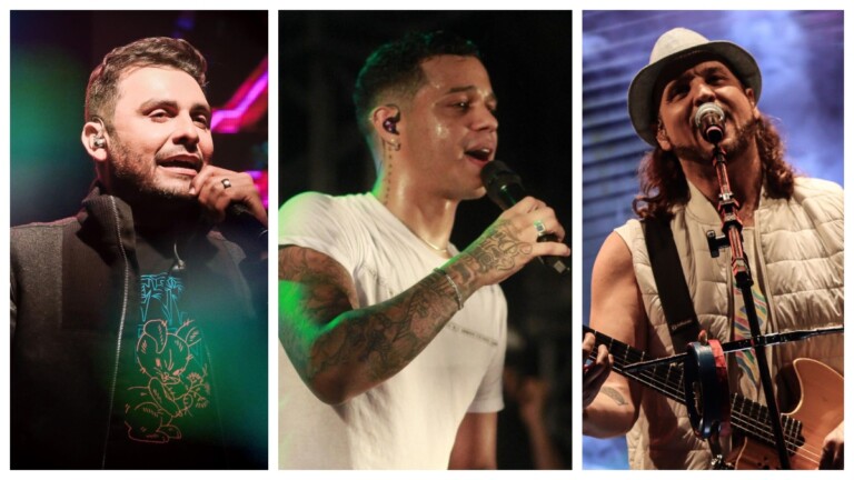 Os cantores sertanejo e de forró Mano Walter e de piseiro Vitinho Imperador, e a banda de forró Falamansa (Fotos: Divulgação)