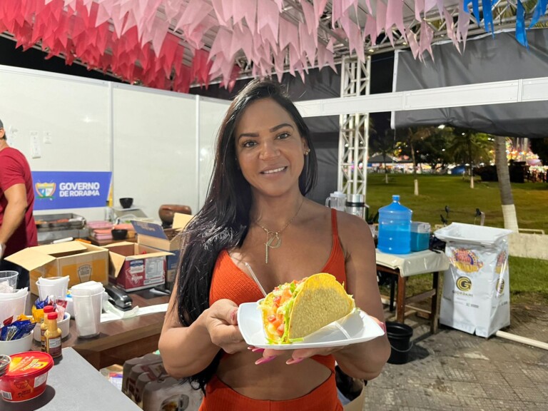 Até mesmo os tacos mexicanos são encontrados no arraial (Foto: José Magno/FolhaBV)