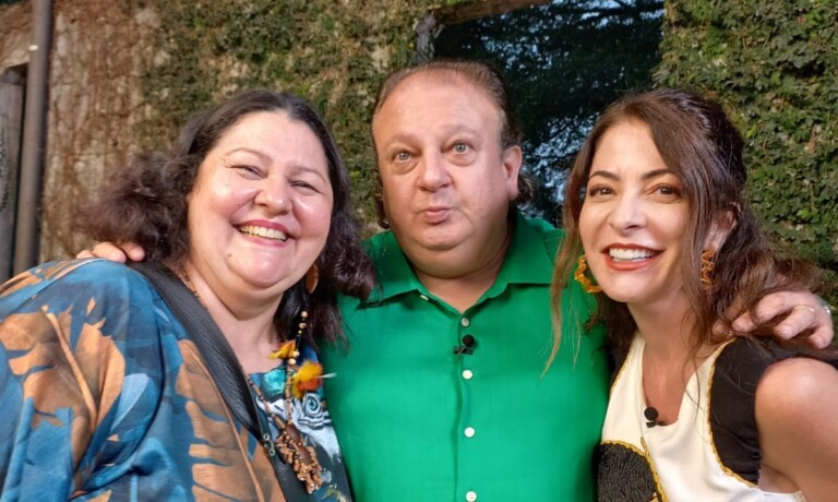 Denise com chef Erik Jacquin e a jornalista Ana Paula Padrão