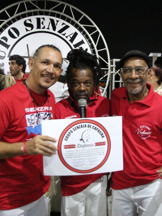 Mestre Biriba, Mestre Sorriso e Mestre Garrincha. Foto: Arquivo Pessoal
