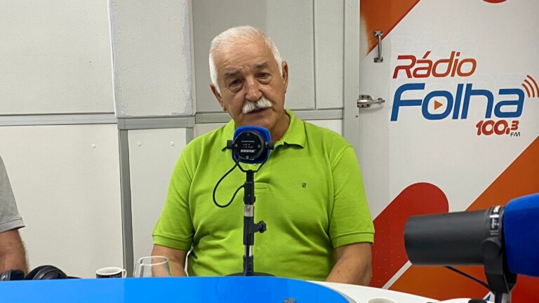 O presidente da Aprosoja-RR, Geraldo Falavinha, na rádio Folha FM (Foto: Lucas Luckezie/FolhaBV)