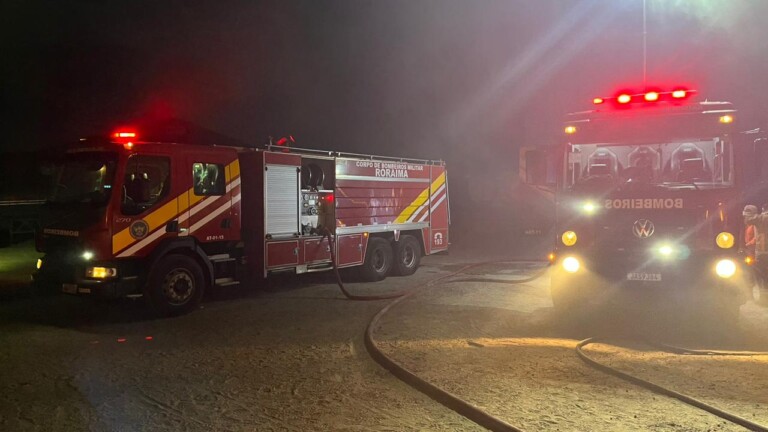 Trabalhos para conter o fogo foram feitos durante a madrugada (Foto: Divulgação)