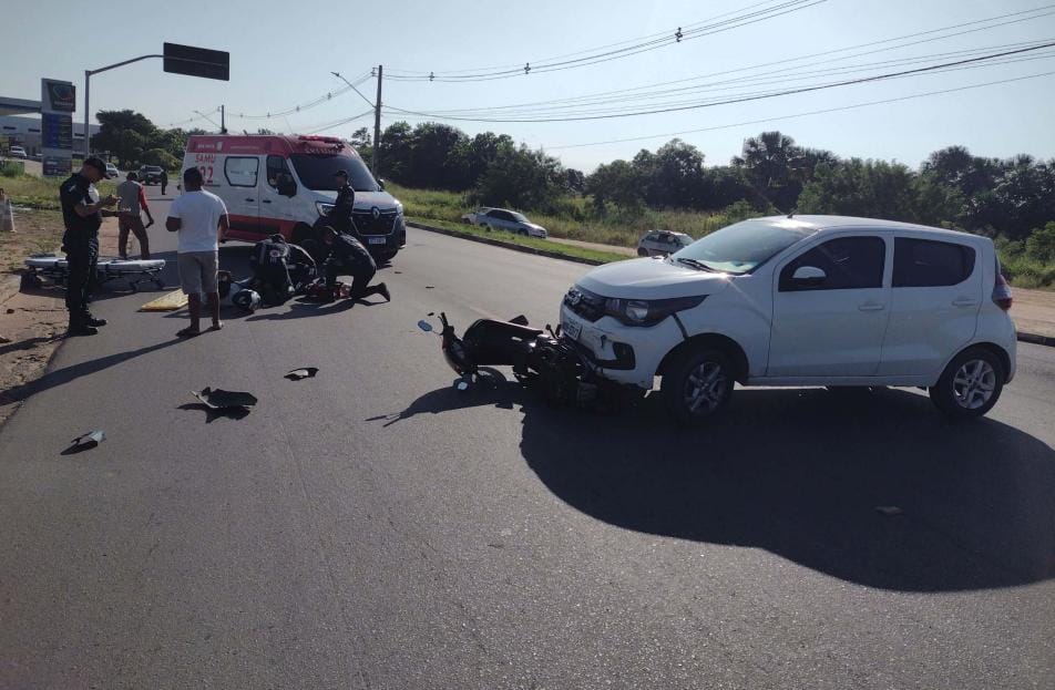 Momento em que a vítima é atendida pelo Samu (Foto: Divulgação)