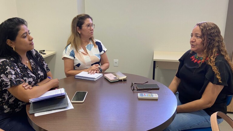 Parceria foi firmada em reunião entre a defensora pública Elceni Diogo e a secretária de Educação, Maria Consuelo (Foto: Divulgação/DPE-RR)