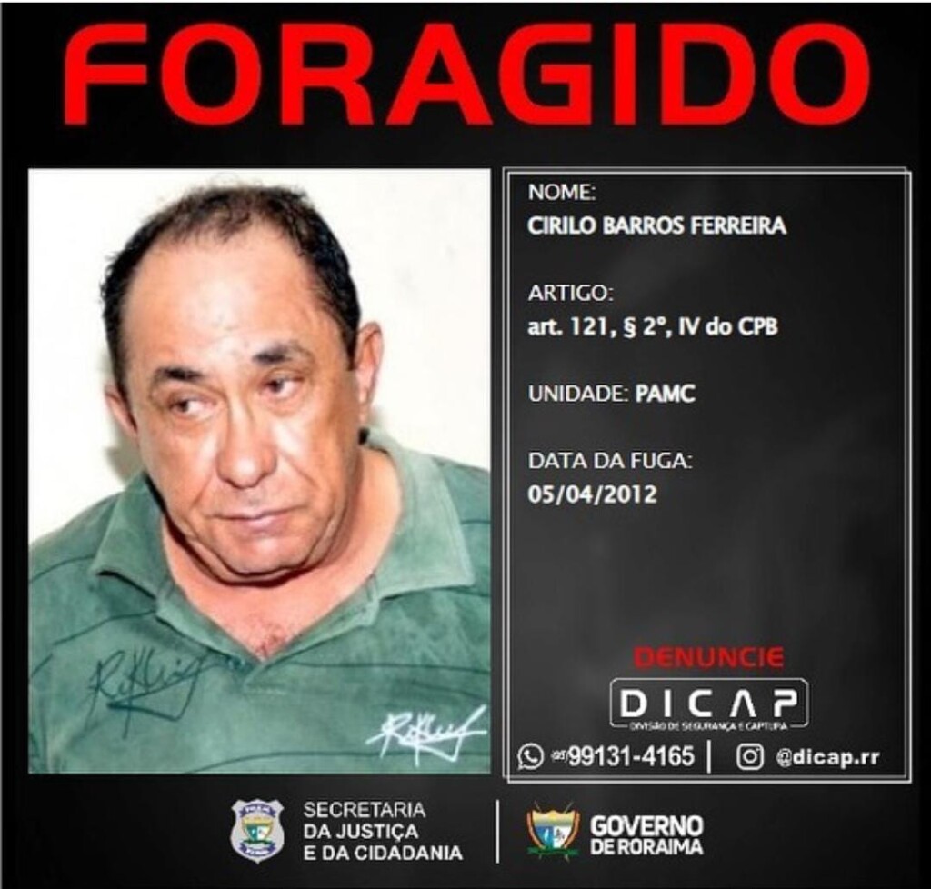 Cirilo responde pelos crimes de homicídio e porte ilegal de arma (Foto: Dicap) 