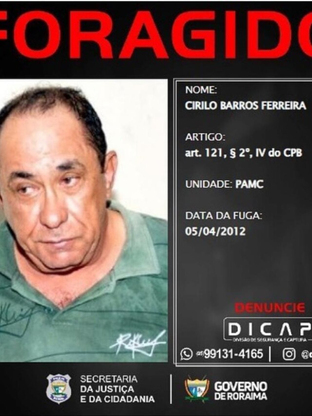 Cirilo responde pelos crimes de homicídio e porte ilegal de arma (Foto: Dicap) 