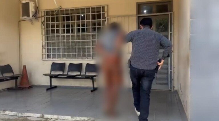 Homem foi levado à delegacia de Cantá (Foto: Dvulgação/PCRR)