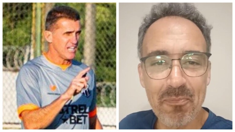 O técnico do Ceará, Vagner Mancini, e Palmieri (Fotos: Marcelo Vidal/Ceará S.C.)
