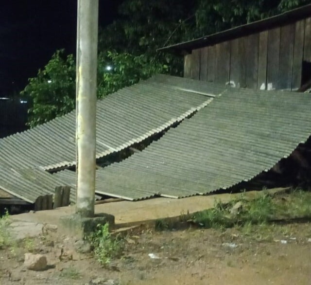 Resultado da chuva desta terça-feira (19) em São Luiz. (Foto: reprodução)