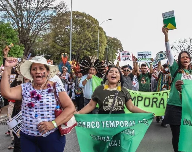 Manifestos contra o marco temporal ocorrem em todos o Brasil. (Foto: Antônio Cruz/Agência Brasil)