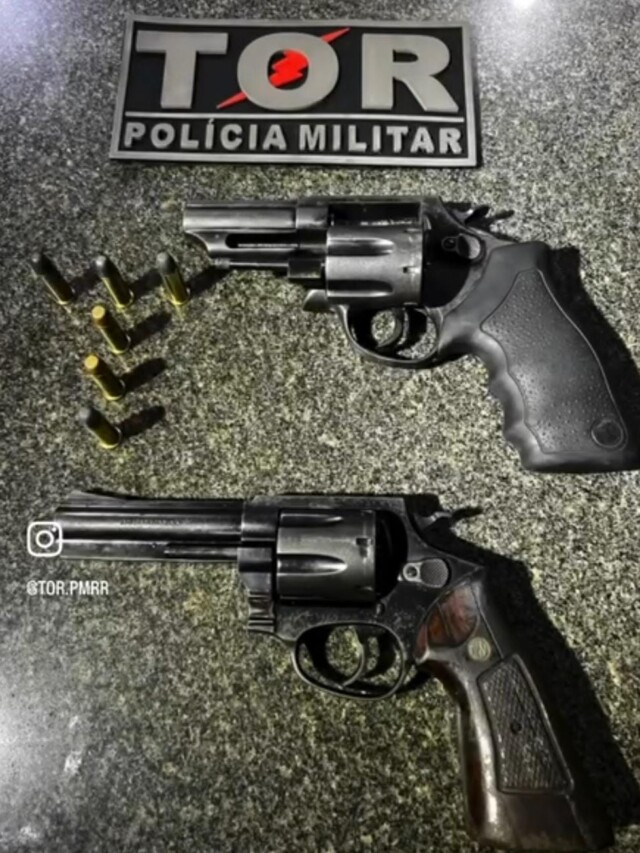 Armas apreendidas com os envolvidos (Foto: Divulgação) 