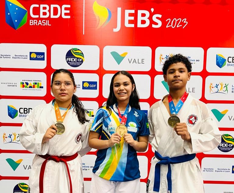Geovana Leite, Isabela e João Megias foram os responsáveis pelas primeiras medalhas à delegação roraimense. (Foto: reprodução/Seed) Geovana Leite, Isabela e João Megias foram os responsáveis pelas primeiras medalhas à delegação roraimense. (Foto: reprodução/Seed)