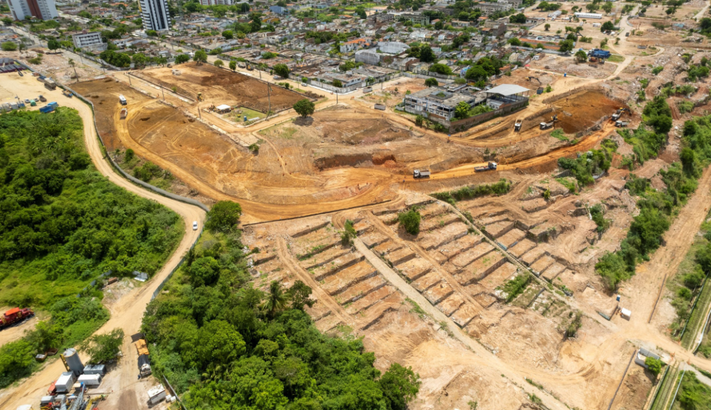Vista aérea do bairro Mutange, em Maceió. Foto: Reprodução/BRASKEM