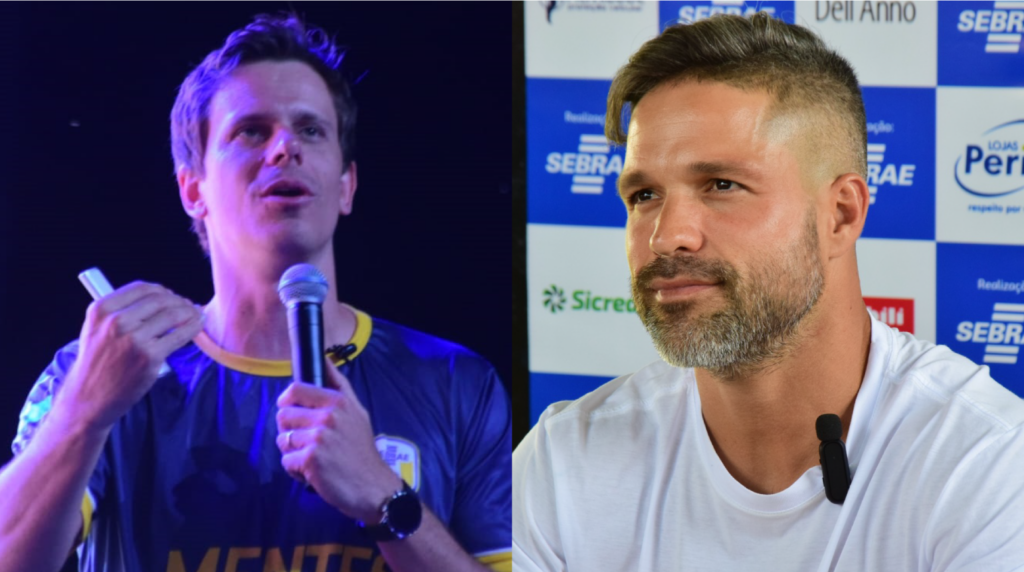 Medalhista olÃmpico, César Cielo e o ex-jogador de futebol, Diego Ribas - Fotos: Redação/FolhaBV Medalhista olÃmpico, César Cielo e o ex-jogador de futebol, Diego Ribas - Fotos: Redação/FolhaBV