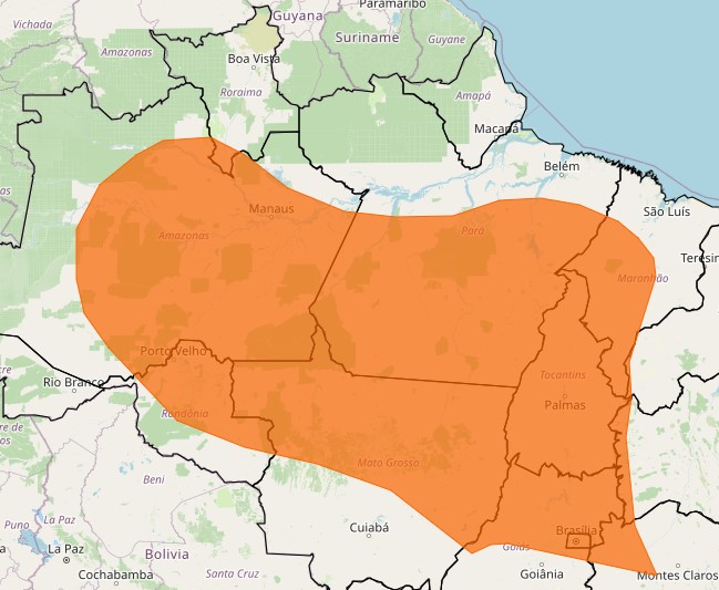 Alerta laranja para chuva pelo Inmet (Foto: Reprodução/Inmet) Alerta laranja para chuva pelo Inmet (Foto: Reprodução/Inmet)
