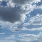 Céu de Boa Vista com calor e nuvens isoladas (Foto: Lucas Luckezie/FolhaBV)