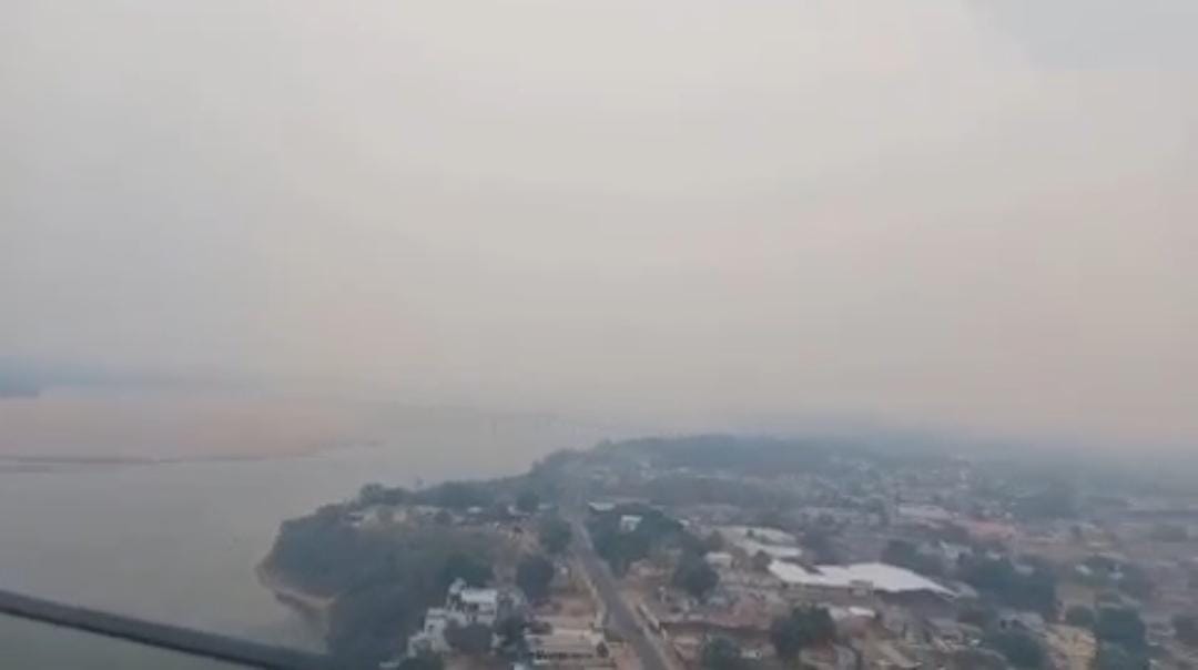  OMapa da Qualidade do Ar em Tempo Real classificou o ar na cidade como "perigoso" às 20h42. (Foto: Reprodução/Roraima24h)