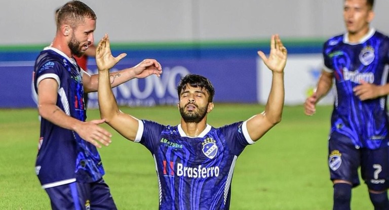 Rian voltar a marcar após cinco meses, último gol havia sido na Série D 2023. Crédito: Hélio Garcias/São Raimundo
