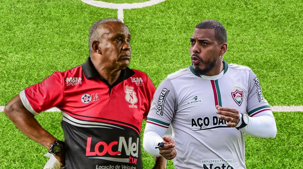 Frente à frente, os técnicos  Juary Jorge e Thalysson Santos, em tira-teima de 6 pontos. Créditos: Hélio Garcias/BV Esportes