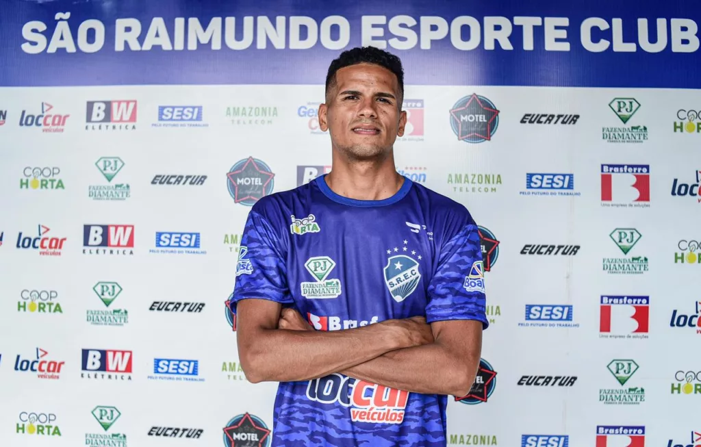 Nelson Reina é o artilheiro do Alviceleste, no Campeonato Brasileiro. Crédito: Hélio Garcias/São Raimundo