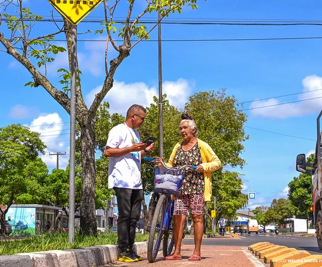 Além dos ciclistas, o plano de mobilidade urbana também incluirá pesquisas com pedestres e usuários de outros meios de transporte (Foto: Welika Matos/Semuc)