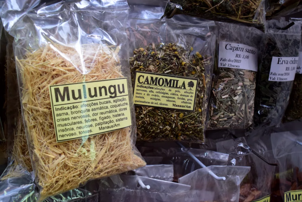 A loja conta com diversos tipos de ervas e produtos medicinais que auxiliam no tratamento de doenças(Foto: Nilzete Franco/FolhaBV)