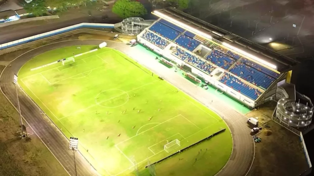 Vista aérea do estádio Canarinho, em Boa Vista (Foto: Reprodução Roraima Drones)