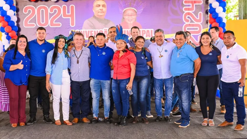 O governador Antonio Denarium participou da convenção municipal do Progressistas em Uiramutã (Foto: Divulgação)