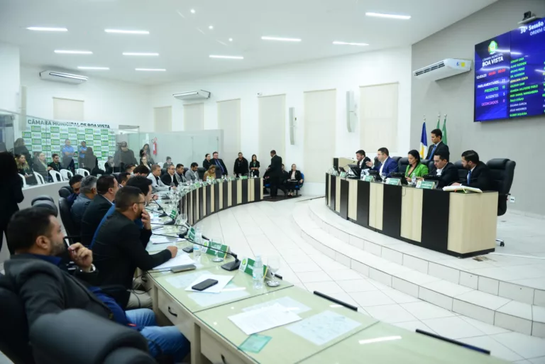 O plenário da Câmara Municipal de Boa Vista nesta quarta-feira (Foto: Reynesson Damasceno/CMBV)