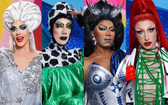 Montagem com quatro drag queens paritcipantes do Global All Stars — Foto: Reprodução/Paramount+