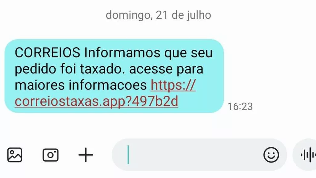 Correios orienta que links não sejam abertos — Foto: Reprodução/Internet