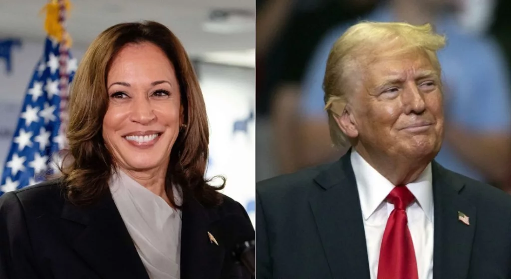 Vice-presidentes dos EUA, Kamala Harris e o ex-presidente, Donald Trump — Montagem: Reprodução/Internet