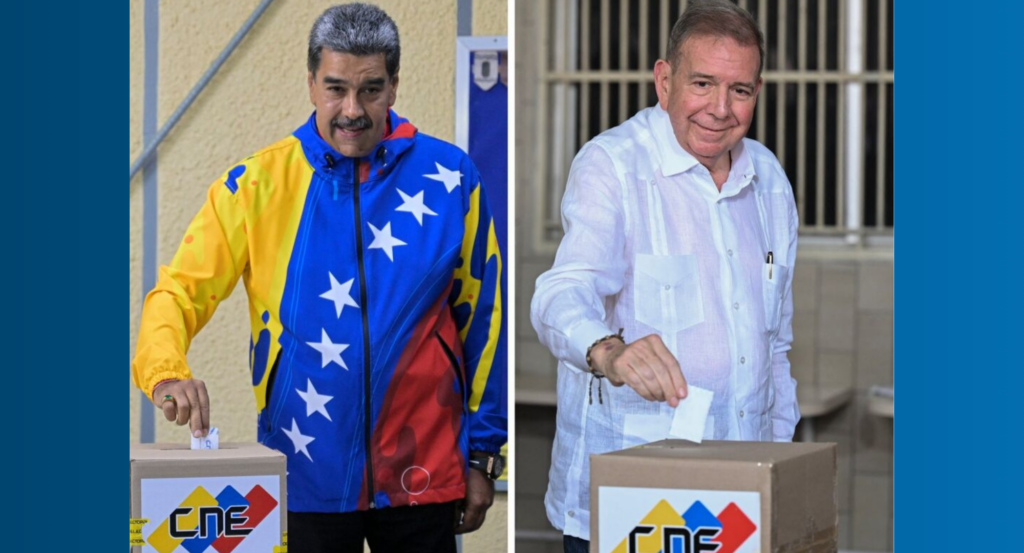 Nicolás Maduro e Edmundo Gonzalez Urrutia: eleição histórica na Venezuela - Foto: Juan Barreto e Raul Arboleda/AFP Nicolás Maduro e Edmundo Gonzalez Urrutia: eleição histórica na Venezuela - Foto: Juan Barreto e Raul Arboleda/AFP