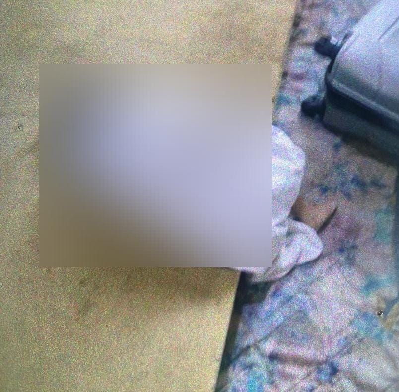 O corpo da criança estava enrolado em um lençol, já em estado de rigidez cadavérica, putrefação e com bichos na face (Foto: Divulgação) O corpo da criança estava enrolado em um lençol, já em estado de rigidez cadavérica, putrefação e com bichos na face (Foto: Divulgação)