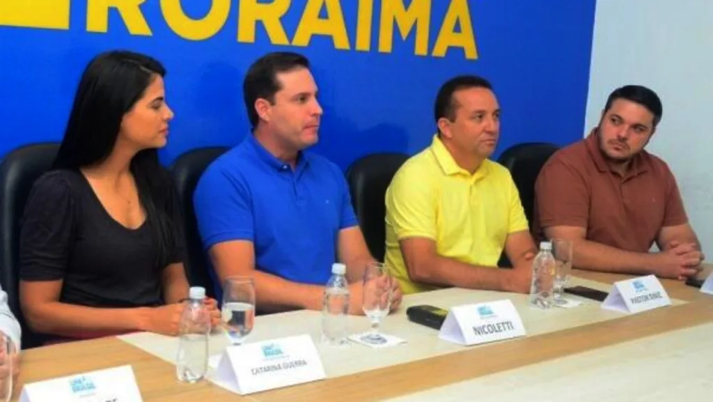 Nicoletti, Pastor Diniz e Cláudio Cirurgião em entrevista coletiva na qual o União Brasil confirmou apoio a Bolsonaro no segundo turno em 2022 (Foto: Nilzete Franco/FolhaBV/Arquivo)