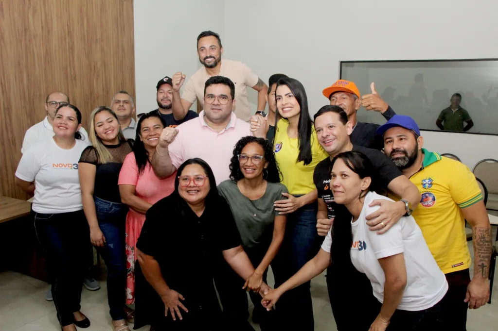 A deputada estadual Catarina Guerra durante reunião com candidatos a vereador do Novo (Foto: Wenderson Cabral/FolhaBV)