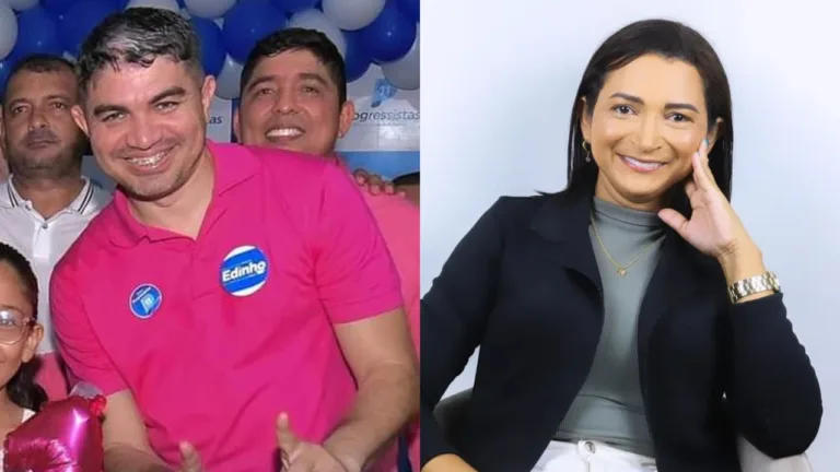 Os candidatos à Prefeitura de Iracema, Edinho Pereira e Marlene Saraiva (Fotos: Divulgação)