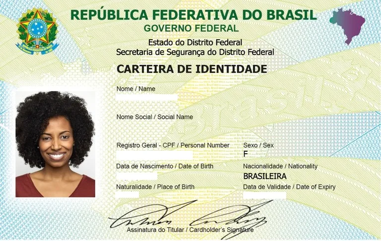 Modelo da Carteira de Identidade Nacional (Foto: Reprodução/Agência EBC)