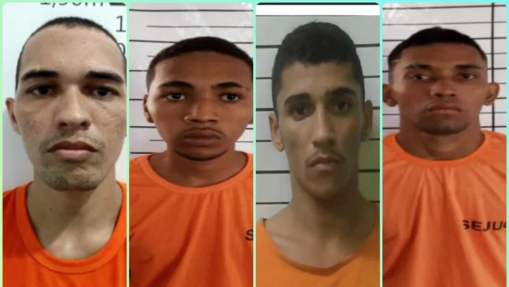 Moisés Farias Pinho, Kaique Almeida Vieira, Natanael Araújo de Mesquita e Thiago Edward Cândida Dias (Foto: Sejuc)