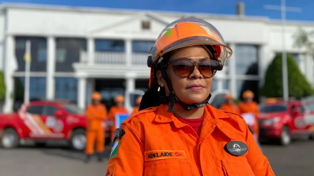 Soldado Maria Adelaide, do Corpo de Bombeiros (Foto: Lucas Luckezie/FolhaBV)