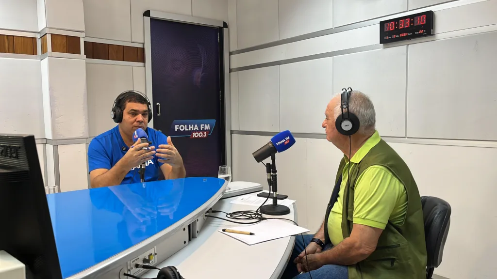 Soldado Sampaio durante entrevista ao programa Agenda da Semana, da Folha FM (Foto: Ascom Soldado Sampaio)