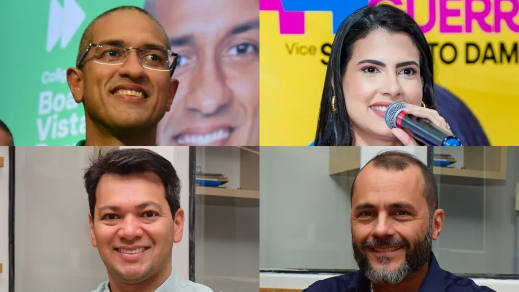 Arthur Henrique, Catarina Guerra, Mauro Nakashima e Lincoln Freire disputam a Prefeitura de Boa Vista (Fotos: Nilzete Franco/FolhaBV e Divulgação)