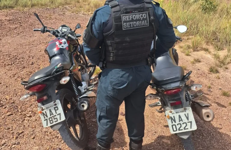 Motocicletas furtadas são recuperadas no Pedra Pintada (Foto: Reforço Setorial 1º BPM)