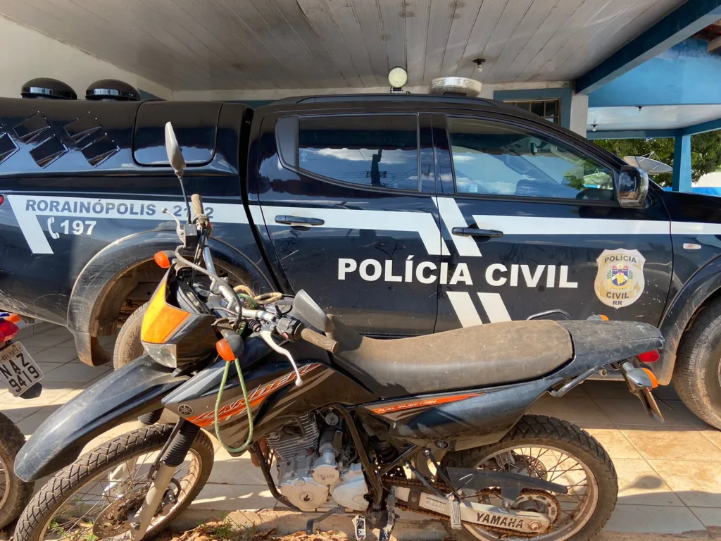 Motocicleta recuperada pela Polícia Civil (Foto: Ascom PCRR)