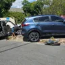 Acidente em cruzamento no bairro Aparecida envolvendo Volkswagen e Kia Sportage (Foto: Divulgação)