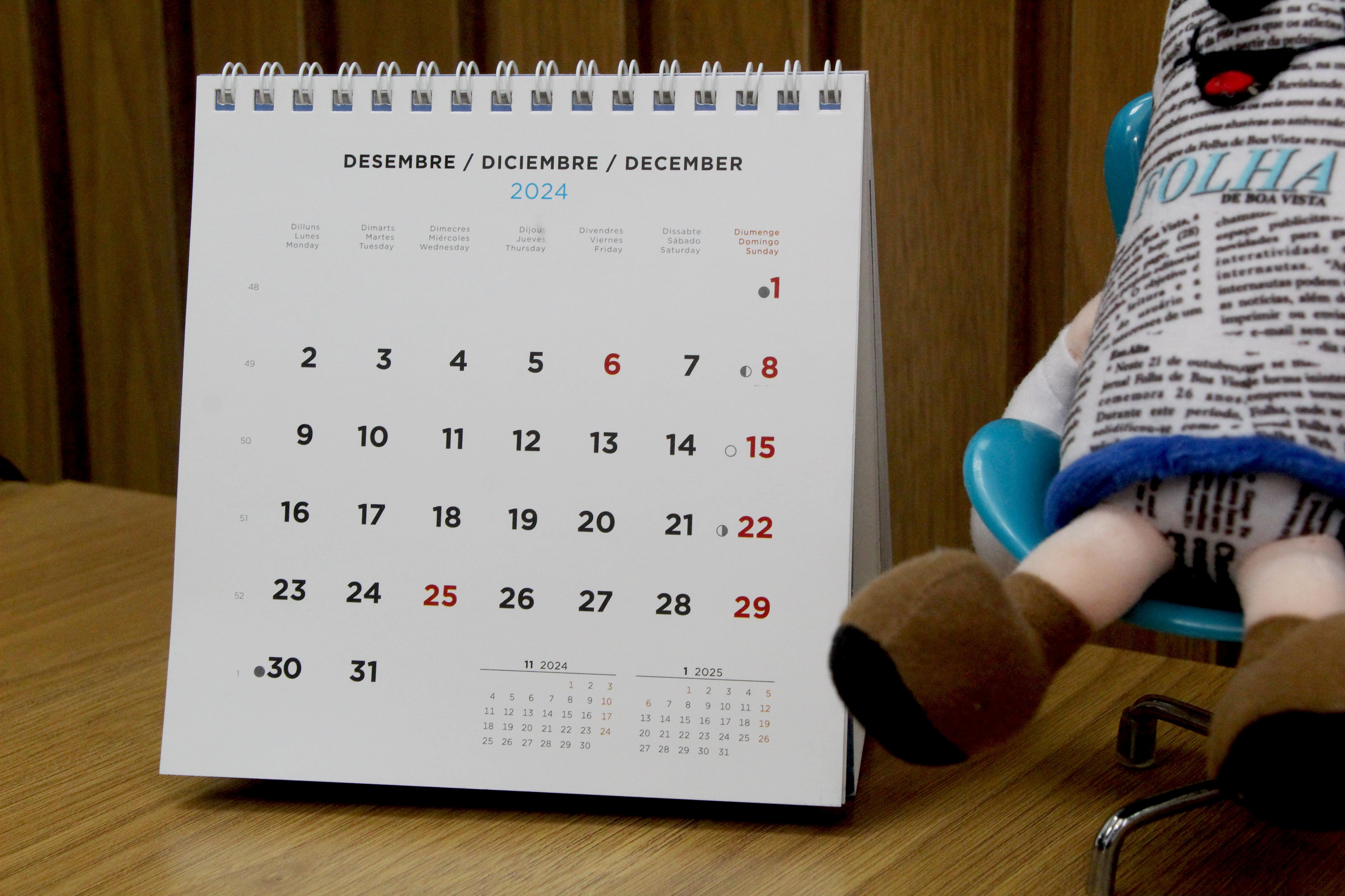 Dezembro outra vez calendário