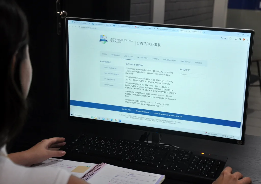 O edital completo do processo seletivo  está  disponível  no  site  uerr.edu.br — Foto: Divulgação/UERR