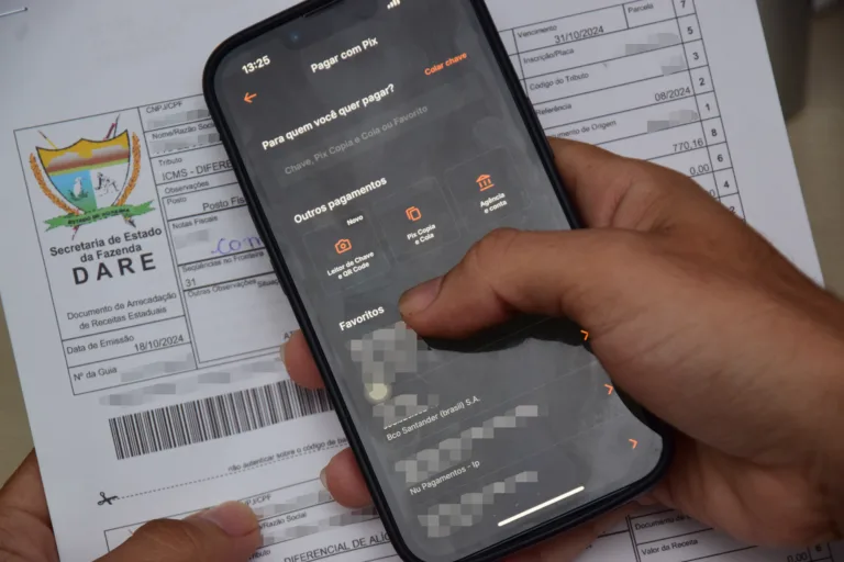 Segundo a Sefaz até o final de 2024 o Dare poderá ser pago via Pix (Foto: Nilzeete Franco/FolhaBV)