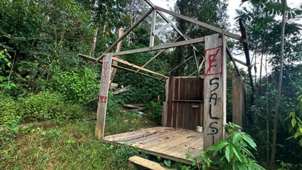 Acampamento desmontado pelo Exército Brasileiro na Terra Yanomami (Foto: Divulgação)